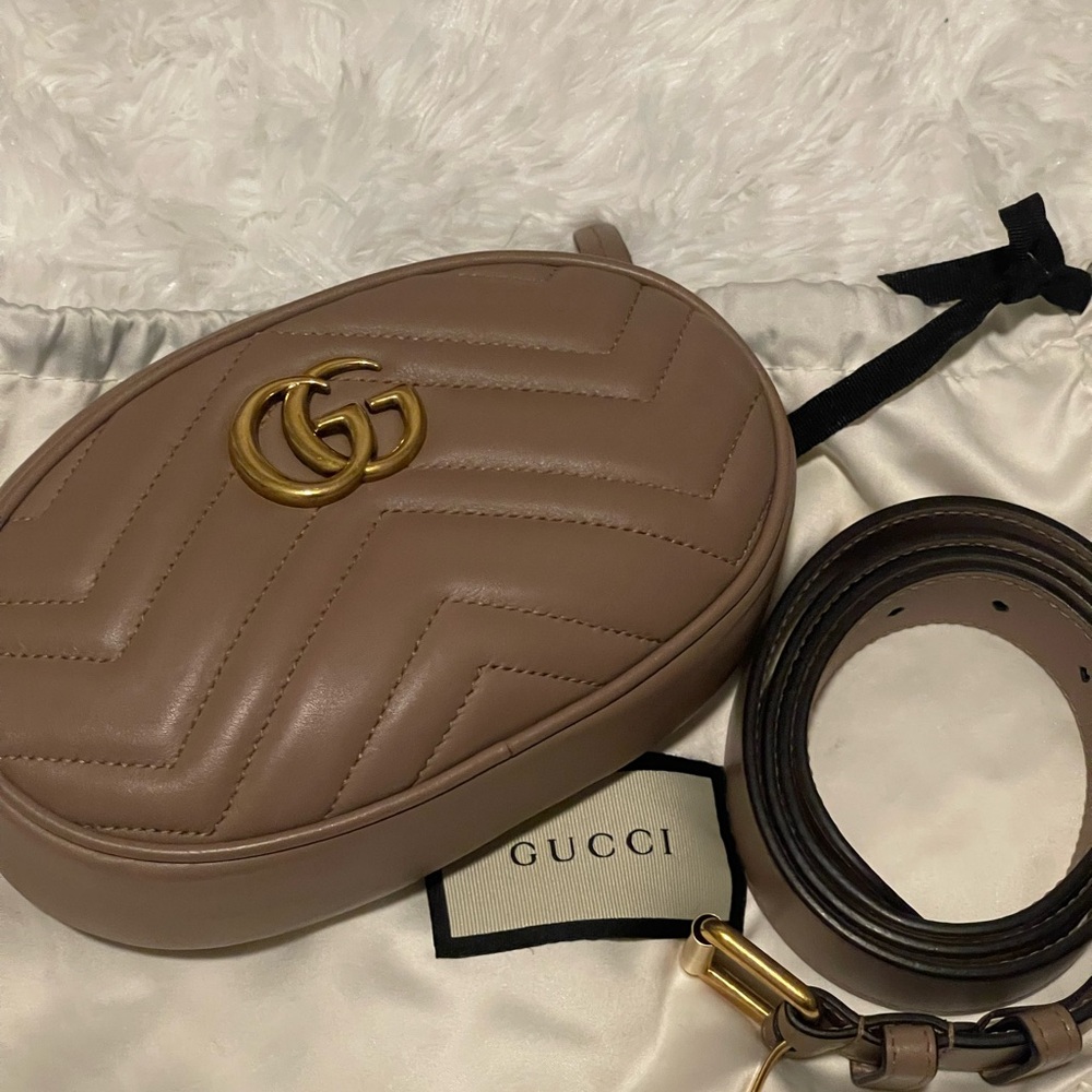 Gucci Beige Leather Crossbody Bag